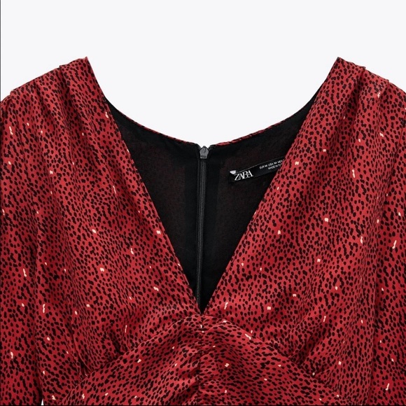 Zara red and black print dress - Picture 9 of 10